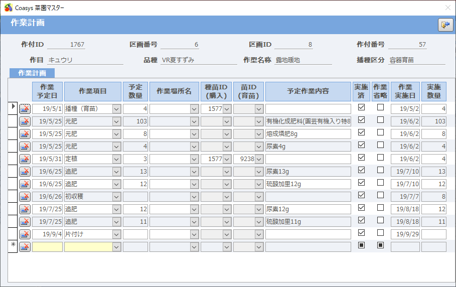 作付計画