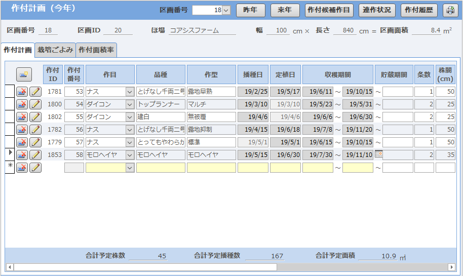 作付計画